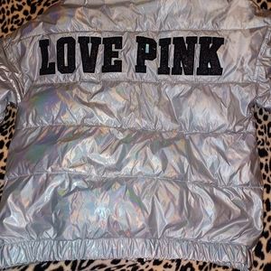 Holographic winter coat VS PINK